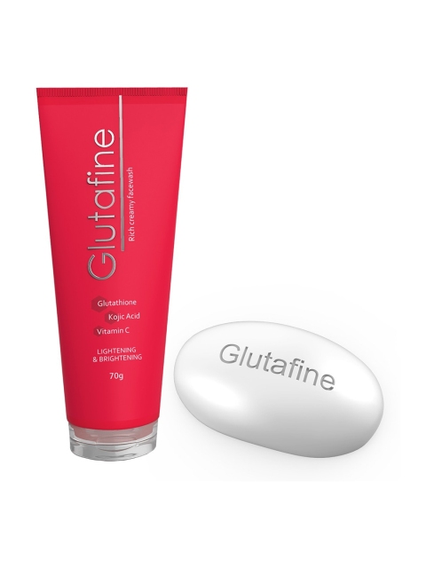 

GLUTAFINE Set Of Face Wash & Skin Lightening Soap, White