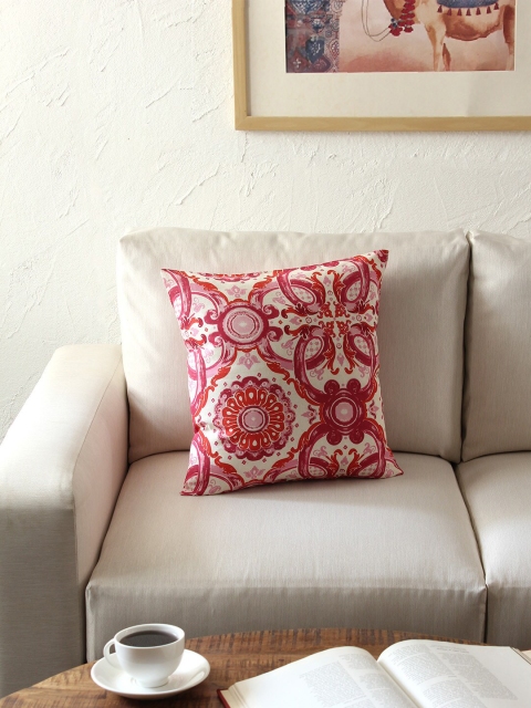

House This Pink & White Single Ethnic Motifs Square Cushion Covers
