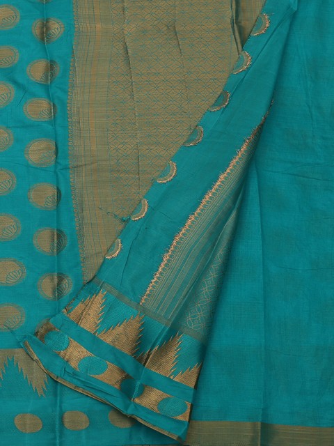 

Pothys Blue & Beige Jute Silk Woven Design Saree