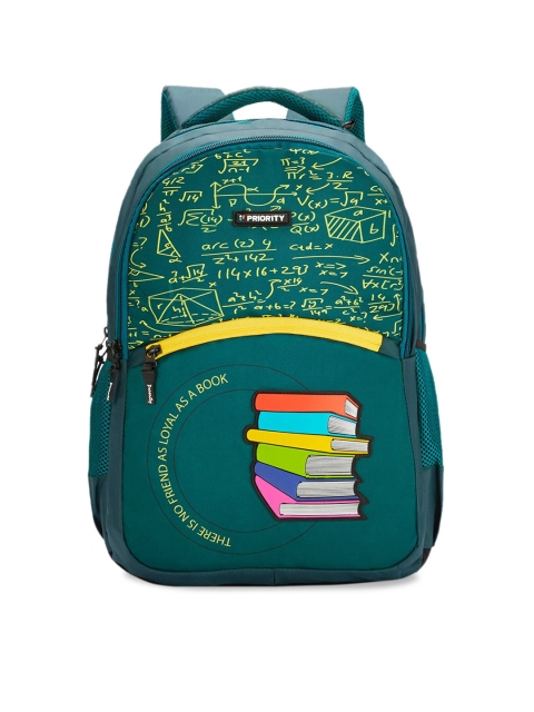 

Priority Unisex Green & Yellow Typography Backpack