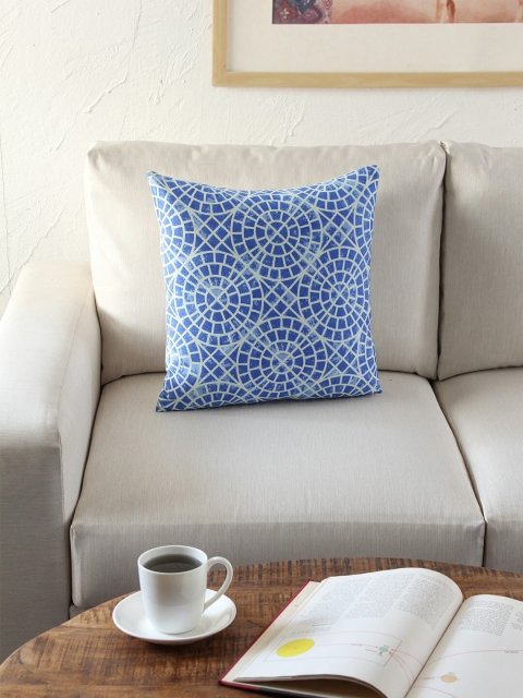 

House This Blue Single Geometric Square Cushion Covers