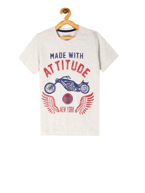 

Cherokee Boys Grey Printed Round Neck T-shirt