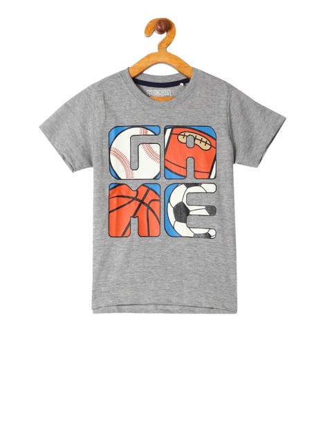 

Cherokee Boys Grey Printed Round Neck T-shirt