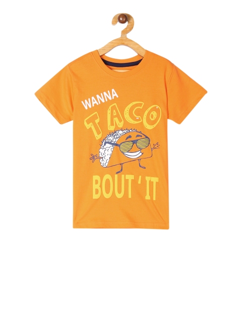 

Cherokee Boys Orange Printed Round Neck T-shirt