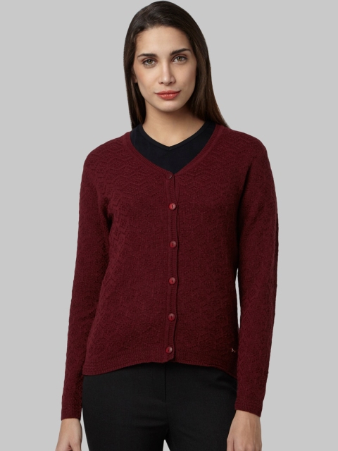 

Park Avenue Woman Maroon Solid Cardigan Sweater