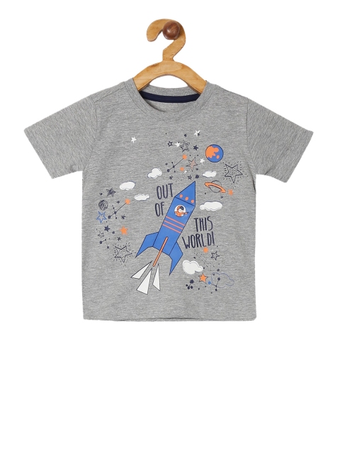 

Cherokee Boys Grey Printed Round Neck T-shirt