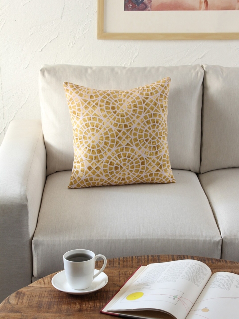 

House This Beige Single Geometric Square Cushion Covers