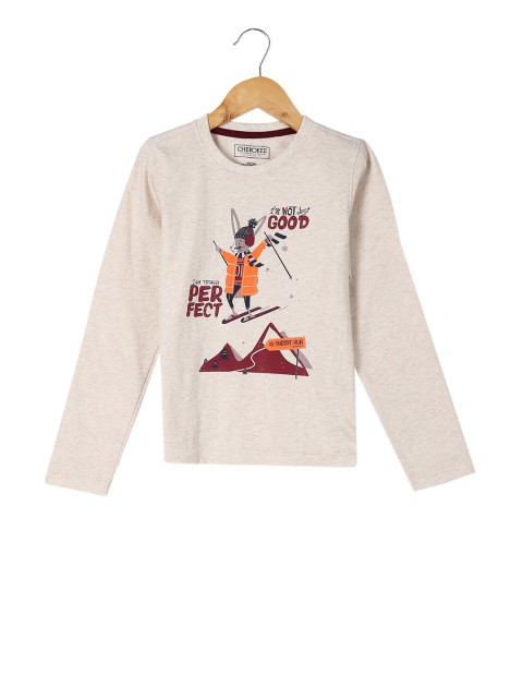 

Cherokee Boys Off-White Printed Round Neck T-shirt