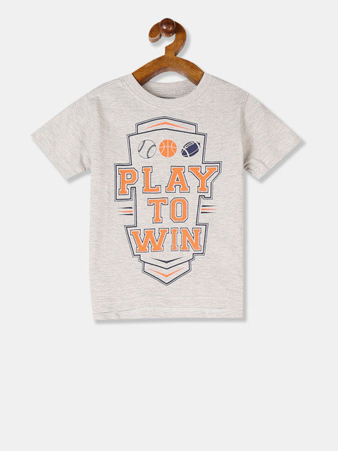 

Cherokee Boys Grey Printed Round Neck T-shirt