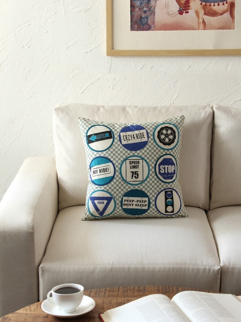 

House This Blue & White Single Quirky Square Cushion Covers