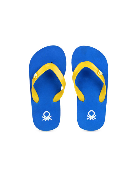 

United Colors of Benetton Unisex Kids Yellow Solid Thong Flip-Flops