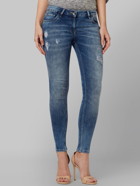 

Park Avenue Woman Blue Regular Fit Mid-Rise Mildly Distressed Jeans