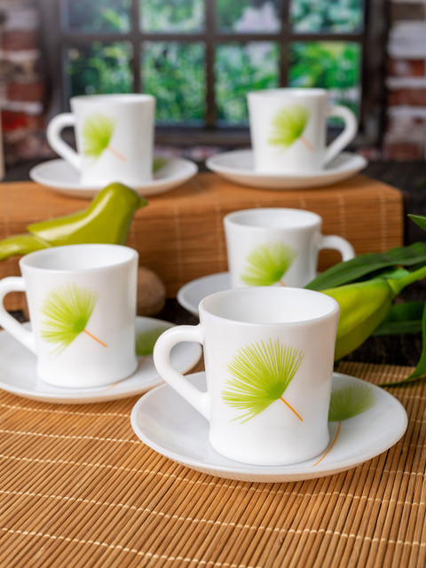 

LaOpala White Fontana 6 Pieces Cup Saucer Set