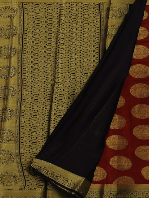 

Pothys Maroon Woven Design Poly Georgette Saree