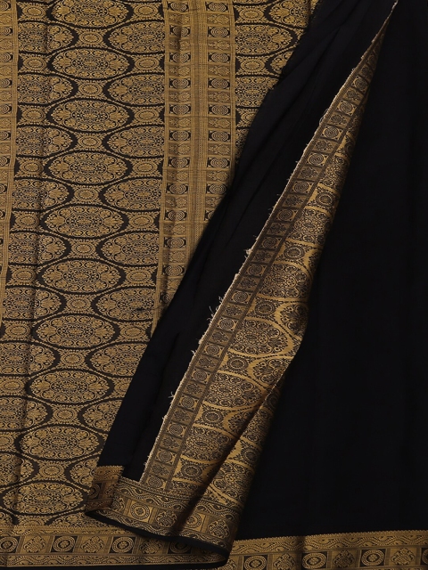 

Pothys Pink & Black Poly Georgette Woven Design Saree