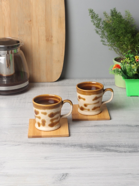 

CDI 6 Pieces Brown Printed Ceramic Cups Set