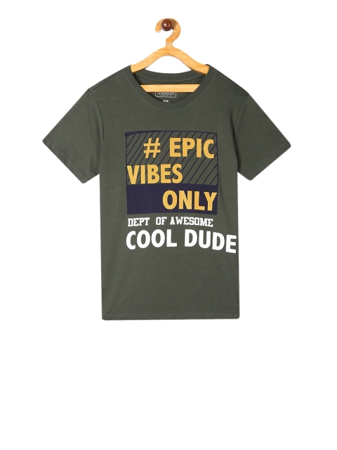 

Cherokee Boys Green Printed Round Neck T-shirt
