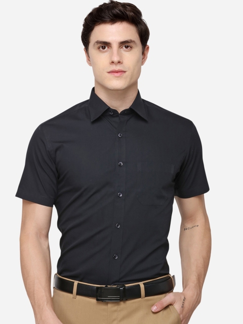

JADE BLUE Men Black Regular Fit Solid Casual Shirt