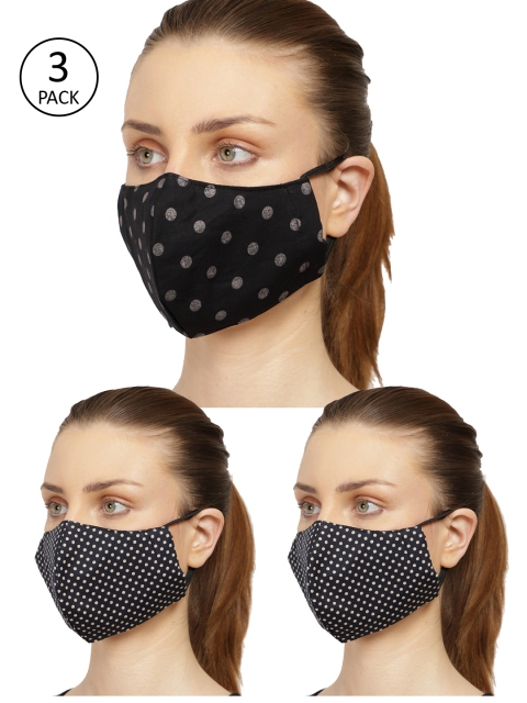 

Anekaant Women Pack of 3 Multicolor 3-Ply Reusable Cloth Mask, Multi
