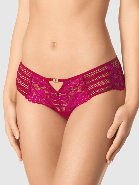 

La Senza Women Red Self Design Lace Bikini Brief 11146206-74Q6