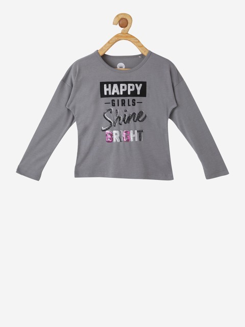

VITAMINS Girls Grey Printed Top