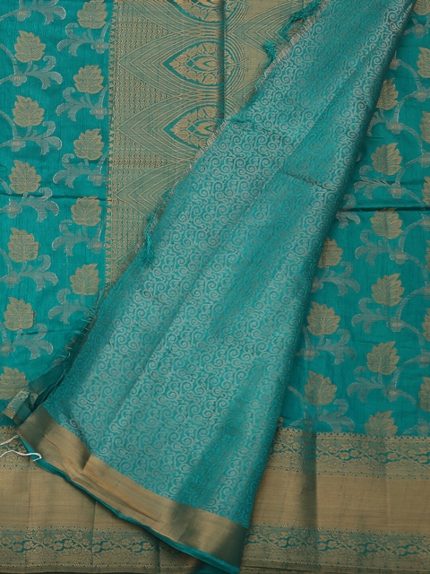 

Pothys Blue Woven Design Jute Silk Saree