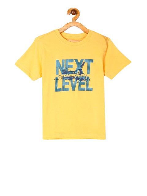 

Cherokee Boys Yellow Printed Round Neck T-shirt