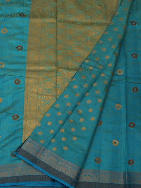 

Pothys Blue Woven Design Jute Silk Saree