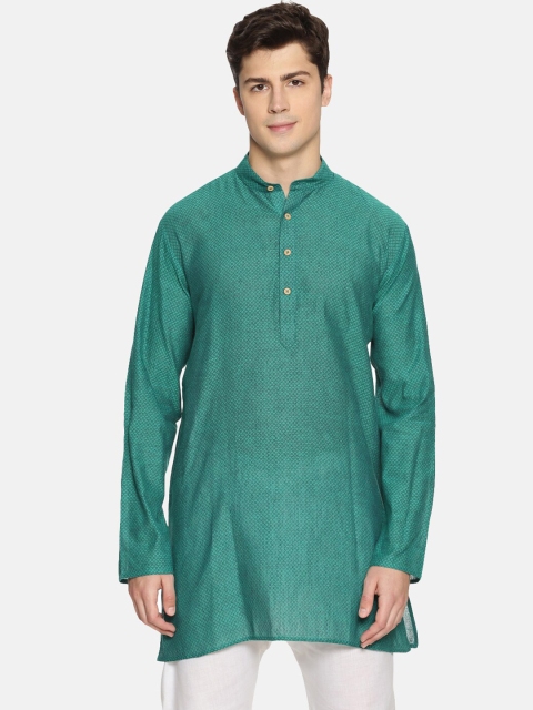

TATTVA Men Sea Green Solid Straight Kurta