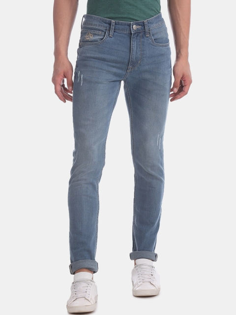 

U.S. Polo Assn. Men Blue Slim Fit Mid-Rise Low Distress Jeans