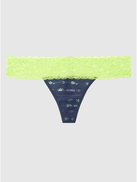 

La Senza Women Navy Blue & Lime Green Printed Remix Thongs 11059972-4J6W