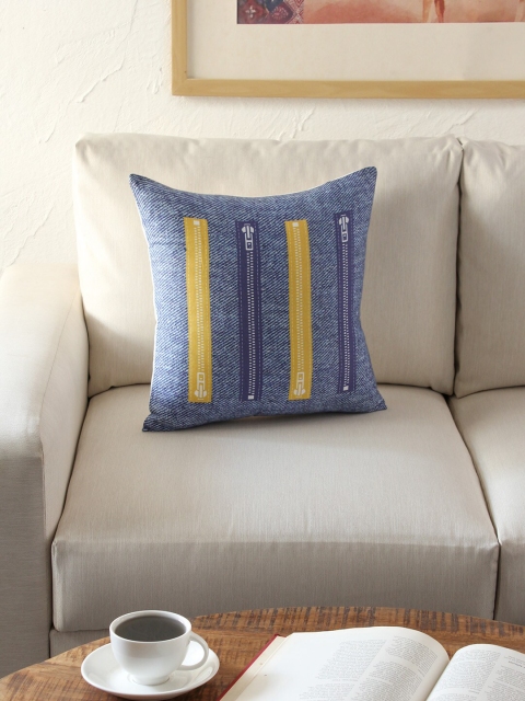 

House This Blue Single Striped Square Cushion Covers