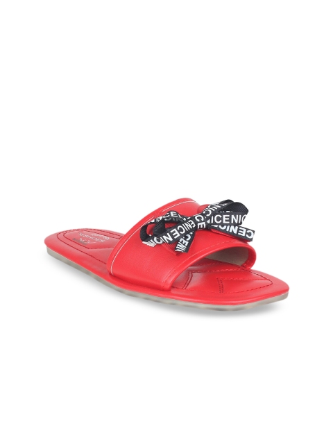 

STEPpings Women Red Embellished Open Toe Flats