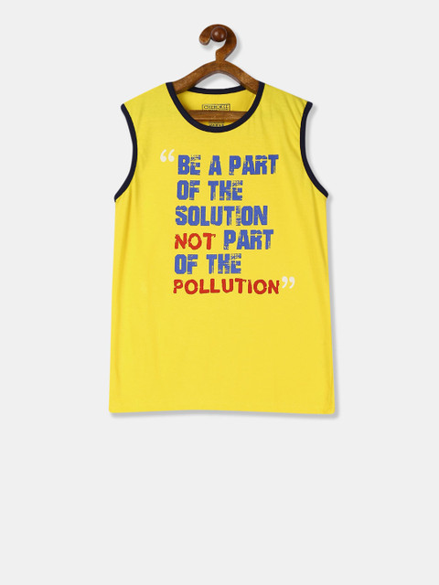 

Cherokee Boys Yellow Printed Round Neck T-shirt