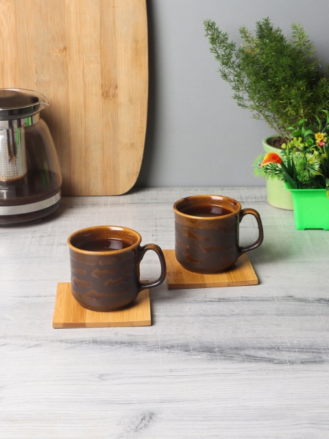 

CDI Set of 6 Brown Printed Ceramic Handcrafted Cups