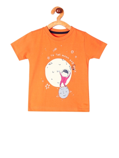 

Cherokee Boys Orange Printed Round Neck T-shirt