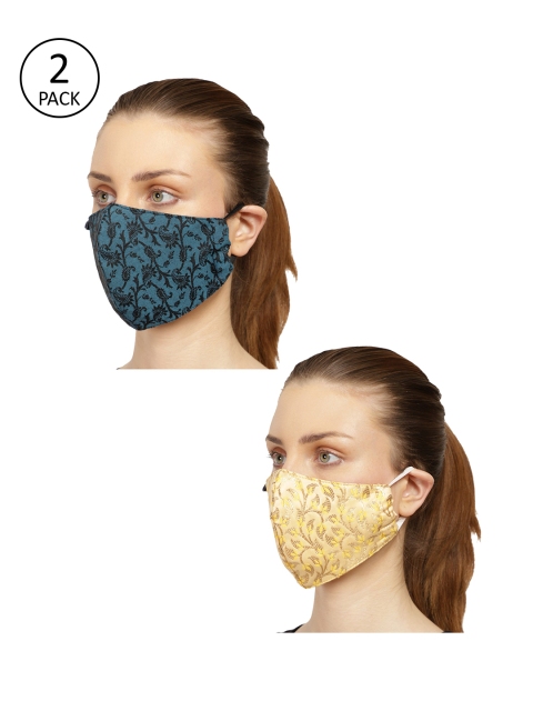 

Anekaant Women Pack of 2 Multicolor 3-Ply Printed Cloth Mask, Multi