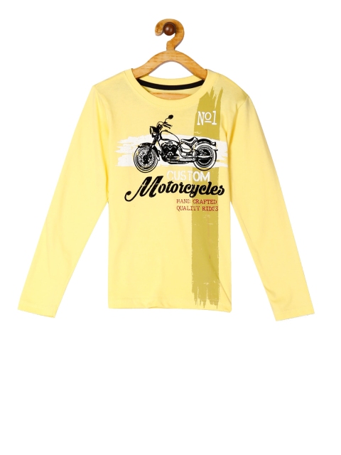 

Cherokee Boys Yellow Printed Round Neck T-shirt