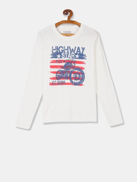 

Cherokee Boys White Printed Round Neck T-shirt