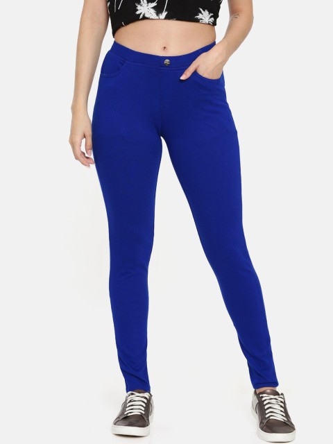 

Bitz Women Blue Solid Skinny-Fit Jeggings