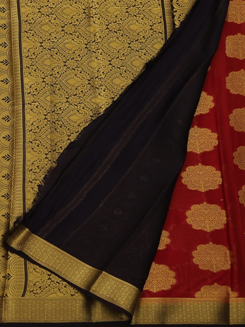 

Pothys Maroon & Black Poly Georgette Woven Design Saree