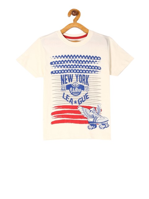 

Cherokee Boys White Printed Round Neck T-shirt