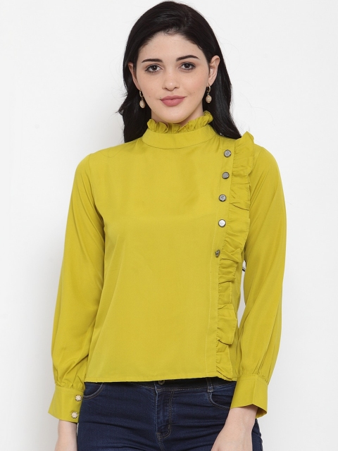 

klauressa Women Lime Green Solid Top