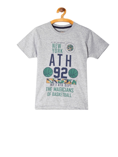 

Cherokee Boys Grey Printed Round Neck T-shirt