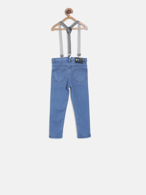 

TALES & STORIES Boys Blue Slim Fit Mid-Rise Low Distress Jeans