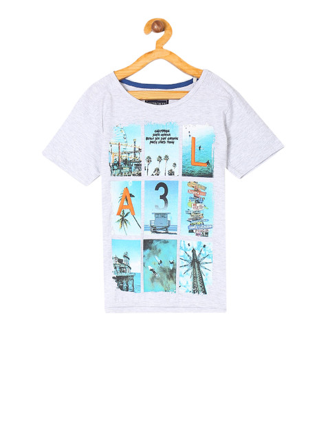 

Cherokee Boys Grey Printed Round Neck T-shirt
