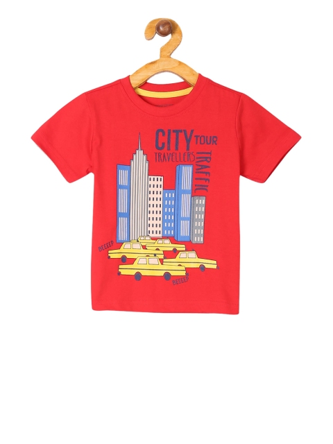 

Cherokee Boys Red & Blue Printed Round Neck T-shirt