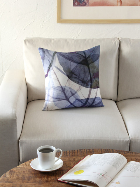 

House This White & Navy Blue Single Abstract Square Cushion Covers