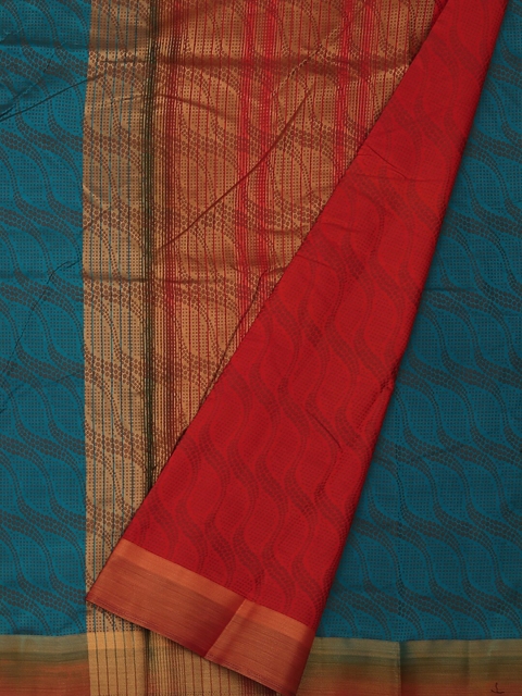 

Pothys Blue Woven Design Jute Silk Saree