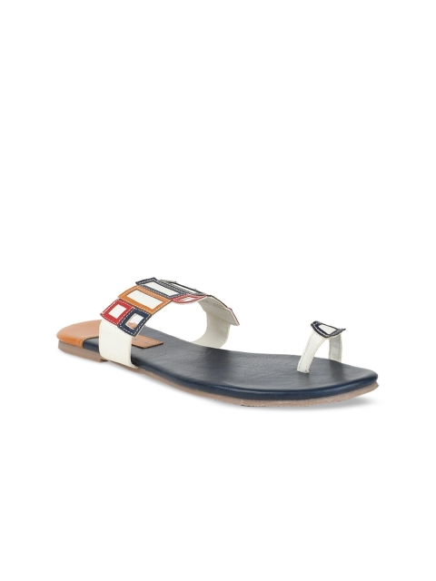 

Footin Women White Solid PU One Toe Flats
